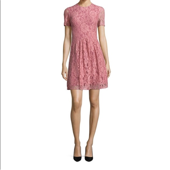 Burberry Christy Pink Lace Fit & Flare Dress, size 14 - Picture 1 of 10